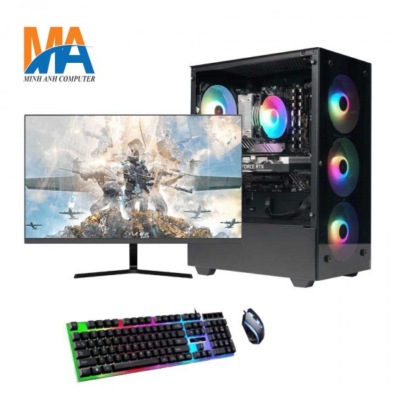 Bộ máy máy tính H610\i3.12100f\Ram8Gb\SSD256Gb\ GTX1060\ Màn hình 24 inch