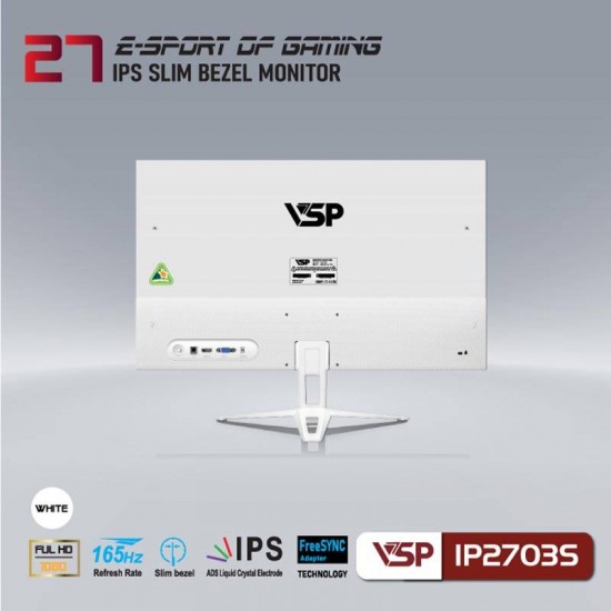 Màn hình 27 VSP IP2703S Esport Gaming 165 Hz Trắng