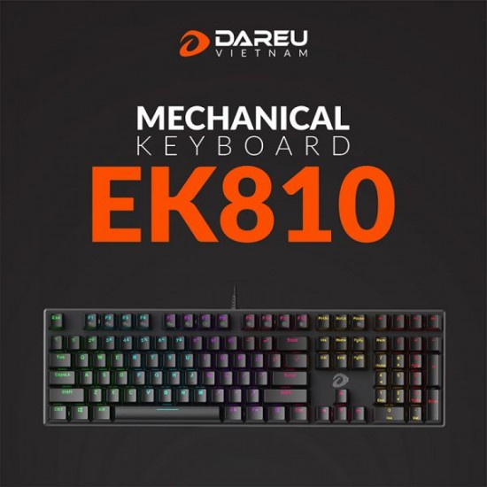 Bàn Phím cơ Dareu EK810 Multi-Led Black (USB/Multi Led/Red/Brown/Blue switch)